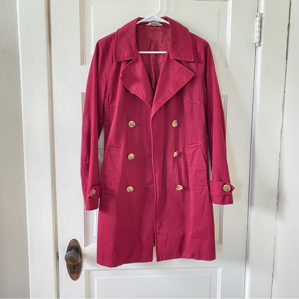 BANANA REPUBLIC Double Breasted Maroon Pea Coat Women's Size Medium